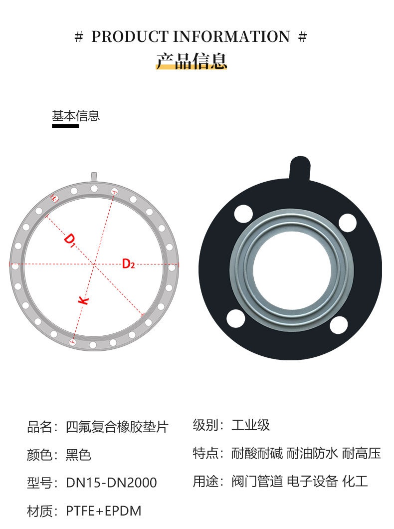 四氟復(fù)合墊片的型號(hào)參數(shù)